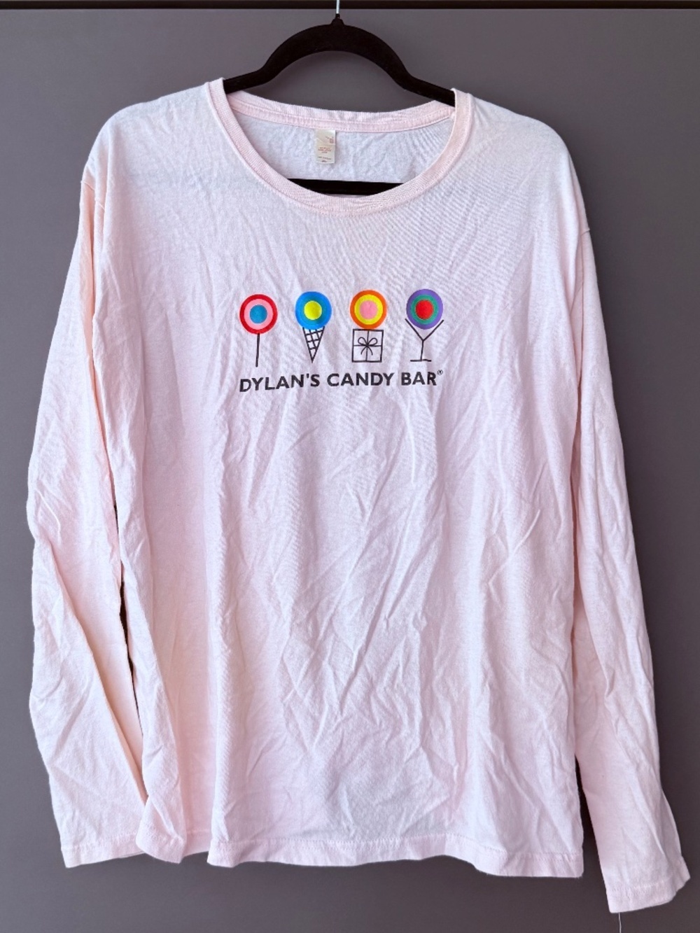 Dylan’s Candy Bar Pink Long Sleeve Graphic Tee Size XL